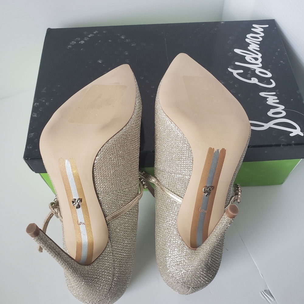 Sam Edelman Debrah Crystal Mary Jane Pointed Toe - Picture 9 of 12